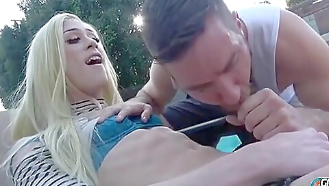 Jenna in white bikini gets fucked in her tight hole