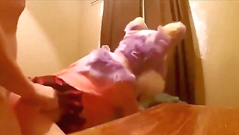 Petite teen is receiving a creampie in her anal hole