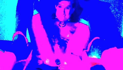 Brunette with small tits playing with her big dildo