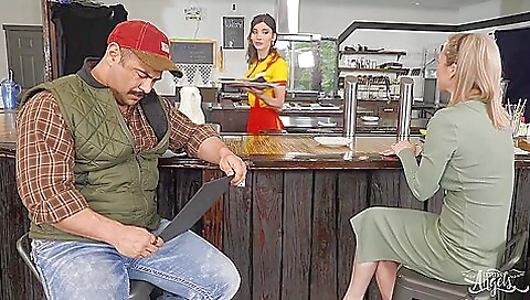 Latina stripper gets fucked by a stripper in stockings