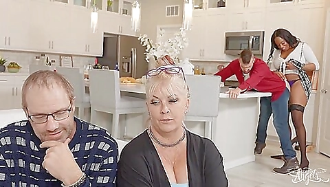 Ebony gets her twat drilled by a hot black dude in stockings