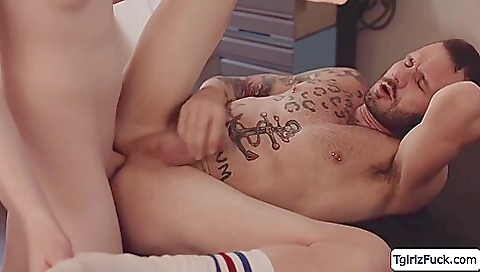 A skinny blonde blonde masseuse gets fucked in her ass