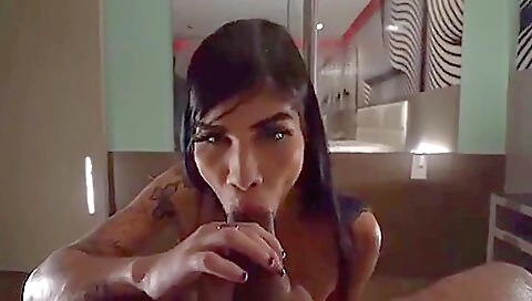 Amateur tattooed porn in a interracial hardcore vid