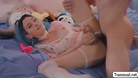 Busty titty girl with large boobs in the middle of anal sex