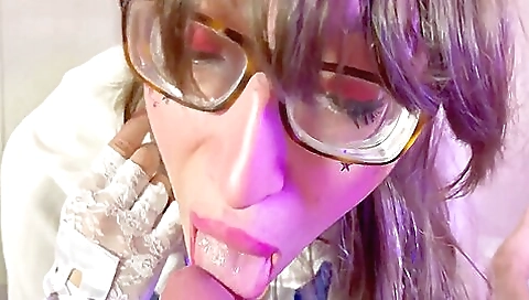 My deepthroat is showing her pleasure with a dildo