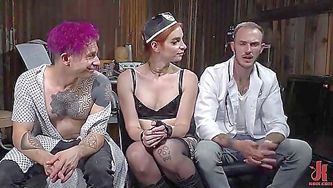 Busty girls are double penetrated and fucked by one guy