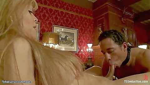 Latina bitches in leather thong fucking a big dick man