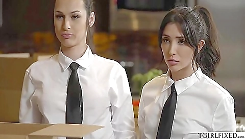 Busty shemale gets banged in deepthroat and cunnilingus